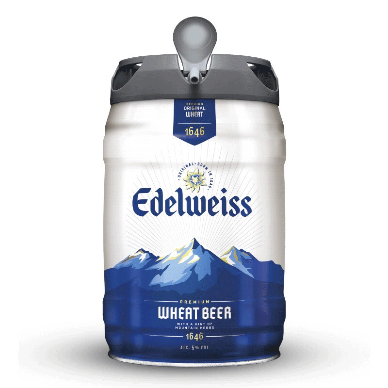 edelweiss悠世白啤 荷兰原装进口啤酒5l 桶装(喜力旗下 欧洲品牌 )
