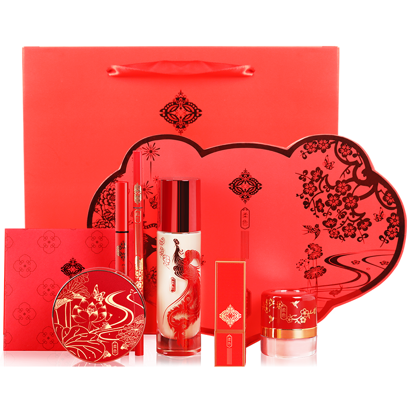 38节礼物柔色如意礼盒剪纸联名中国风彩妆套装化妆品全套送女朋友老婆