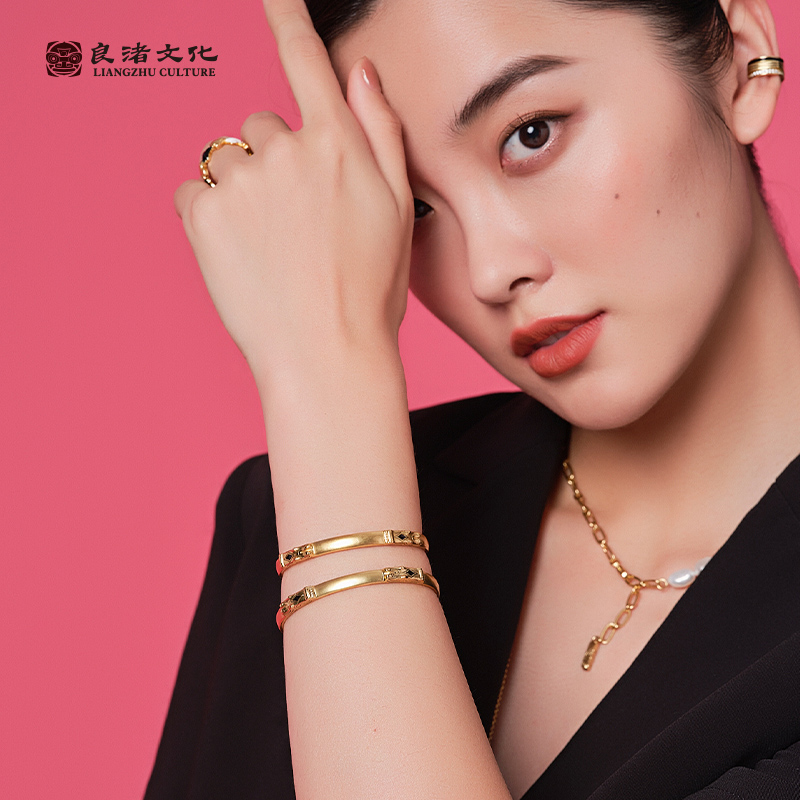 良渚博物院 翡拉拉联名珐琅手镯简约时尚轻奢首饰小众气质潮流女