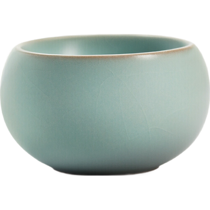 东道汝窑 陶瓷茶杯泡茶杯 功夫茶具主人杯 品茗杯汝瓷开片可养 小福缘