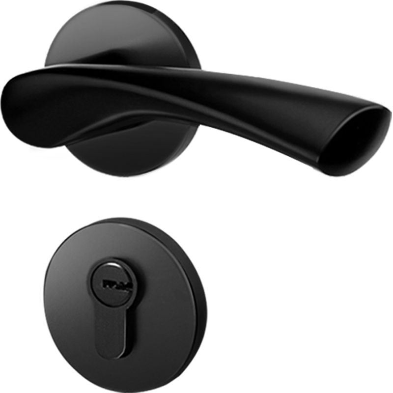 (gute)门锁室内卧室门把手静音磁吸锁卫生间木门锁通用美式黑色分体锁