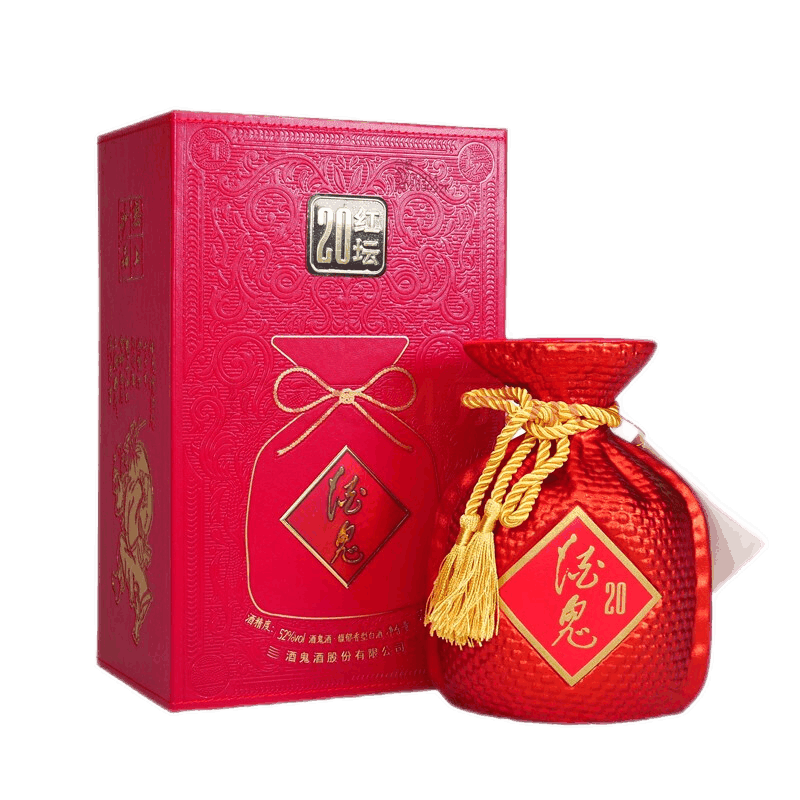 酒鬼酒 红坛20 馥郁香型 52度高度白酒礼盒装 500ml 单瓶装 558元