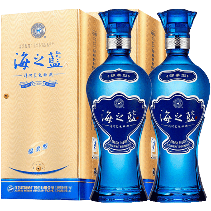 洋河藍色經典 海之藍 綿柔型白酒 42度雙瓶 375ml*2瓶 182元