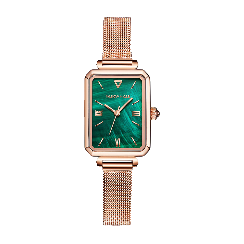 马克华菲 (fairwhale)送礼小绿表手表女士简约轻奢潮流女表石英表腕表