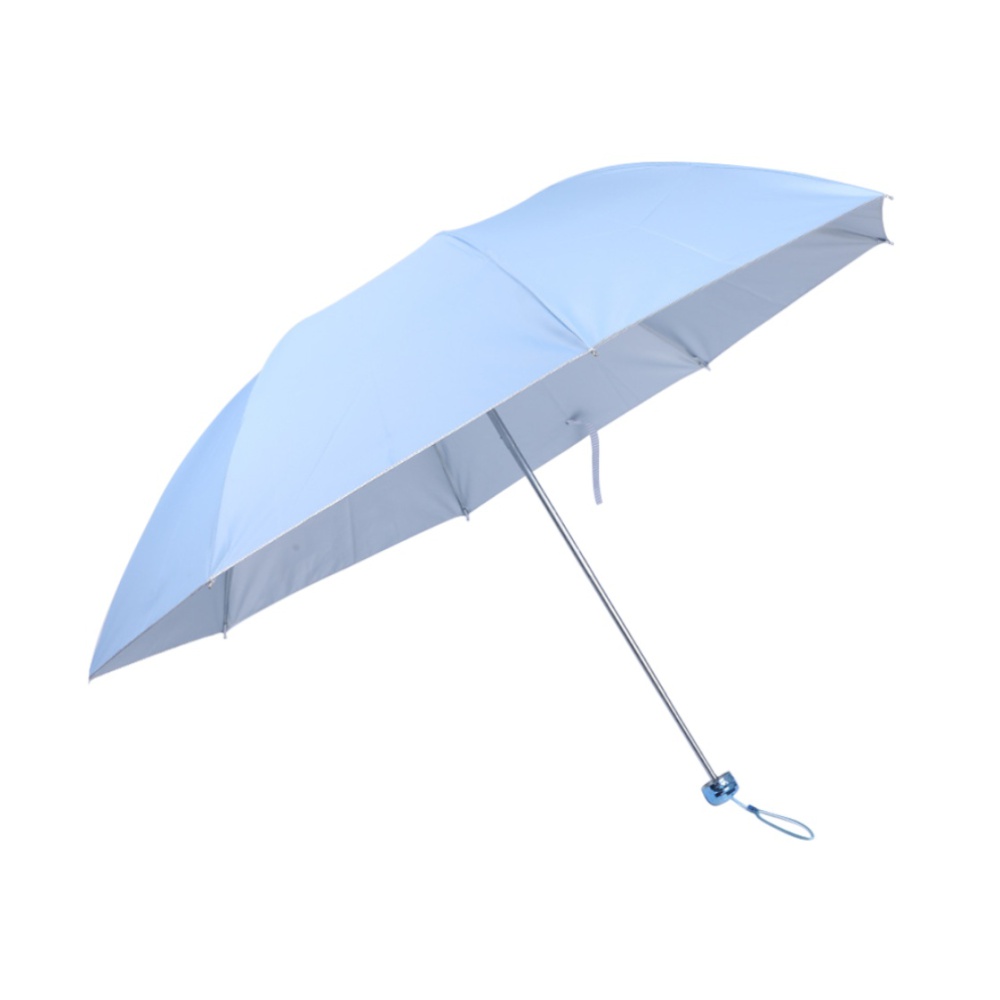 天堂伞自开自收全遮光黑丝亮胶58cm8骨三折晴雨伞31846e浅灰色