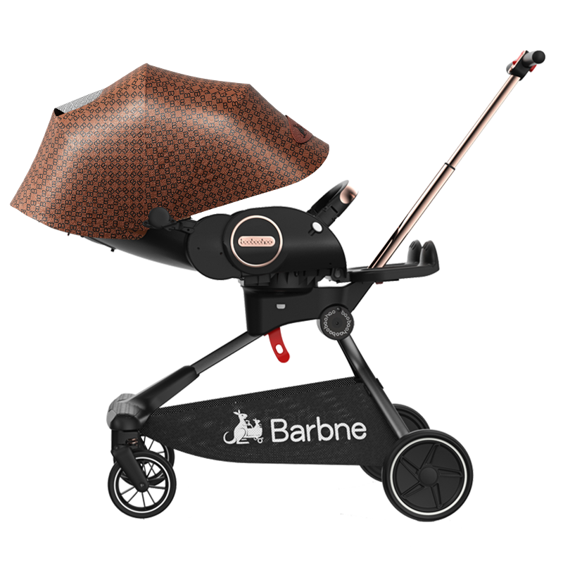 巴巴泥遛娃神器溜娃婴儿推车可坐可躺双向手推车轻便可折叠高景观婴儿