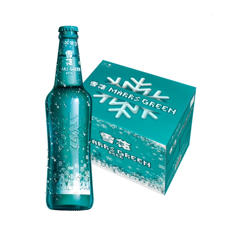 雪花新品啤酒马斯绿图片