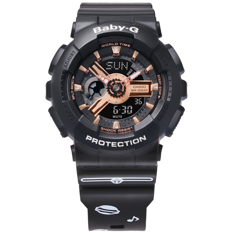 卡西欧casiobabyg哆啦a梦联名款时尚运动女表防水手表ba110rg1aprd