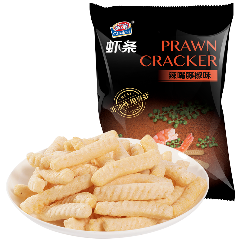 拍5件 亲亲虾条80g 休闲零食大包装经典口味怀旧膨化零食 经典虾条香