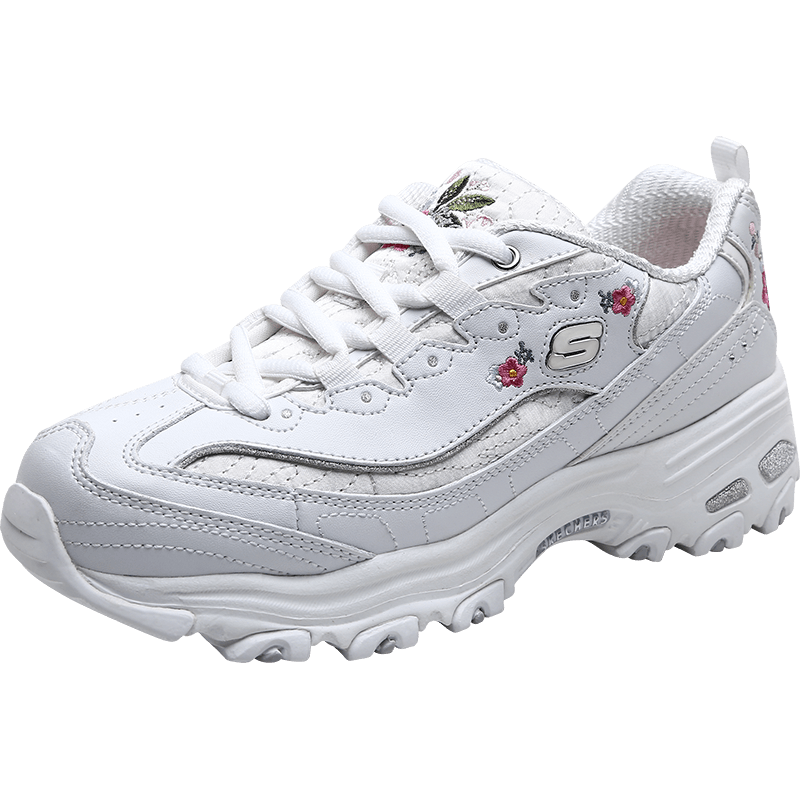 skechers斯凯奇女鞋老爹鞋女熊猫鞋休闲运动鞋刺绣绣花厚底复古优雅