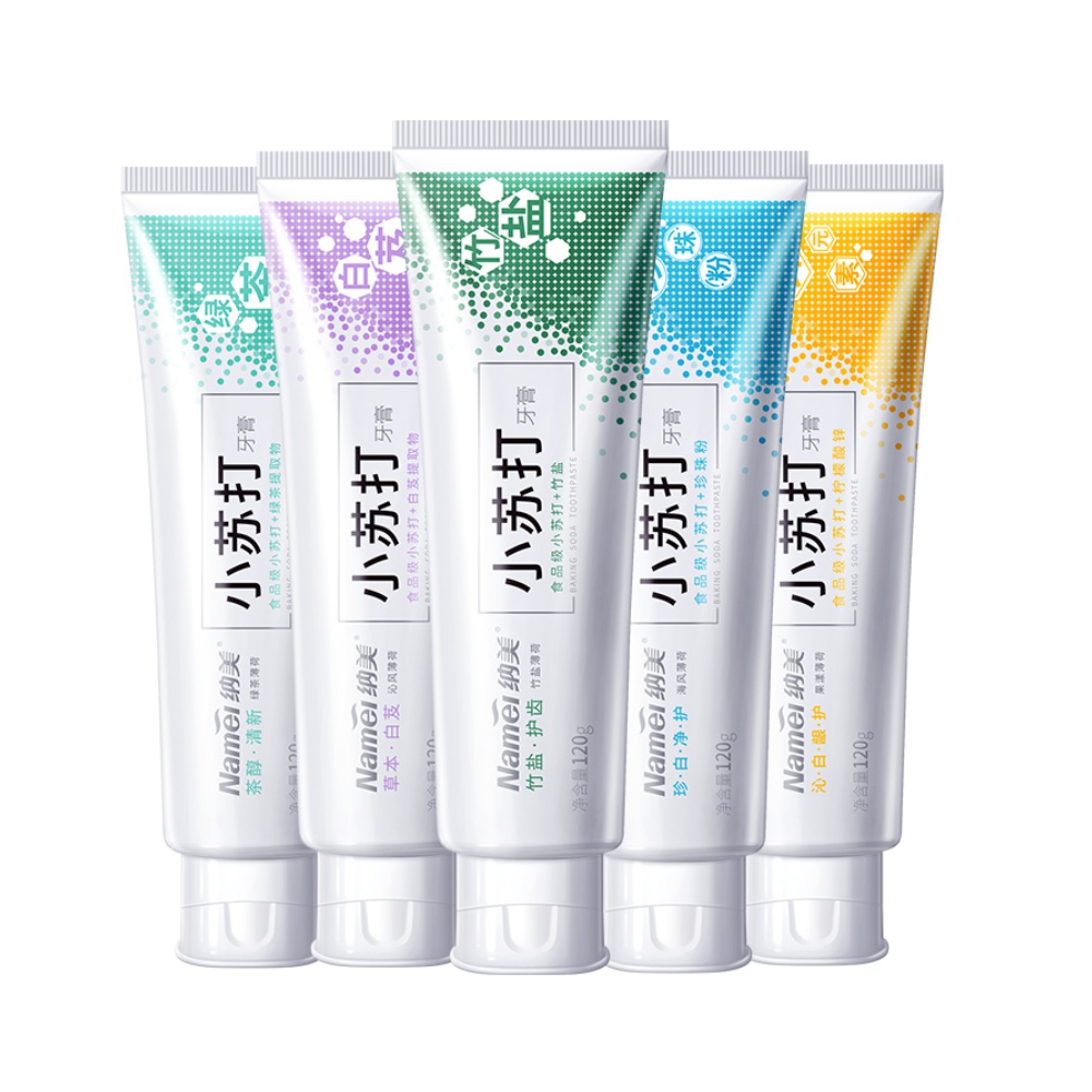 送牙线纳美小苏打亮白牙膏5支