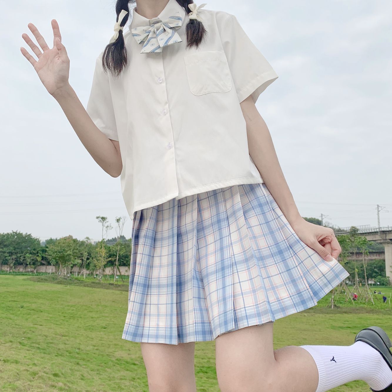 酸奶球jk  现货  丸襟角襟基础款短袖衬衫jk短袖衬衫百搭衬衫 35.