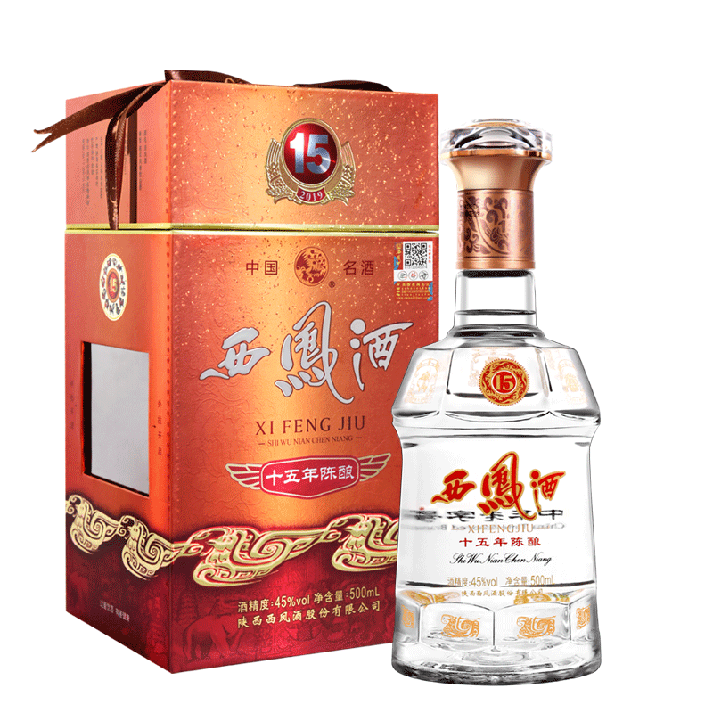 西鳳酒 高度白酒 鳳香型 15年 十五年陳釀 45度 500ml 單瓶裝 268元