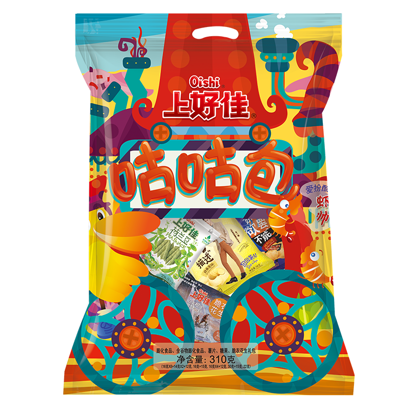 上好佳咕咕包310g包零食大礼包共19包小吃薯片膨化糖果礼包