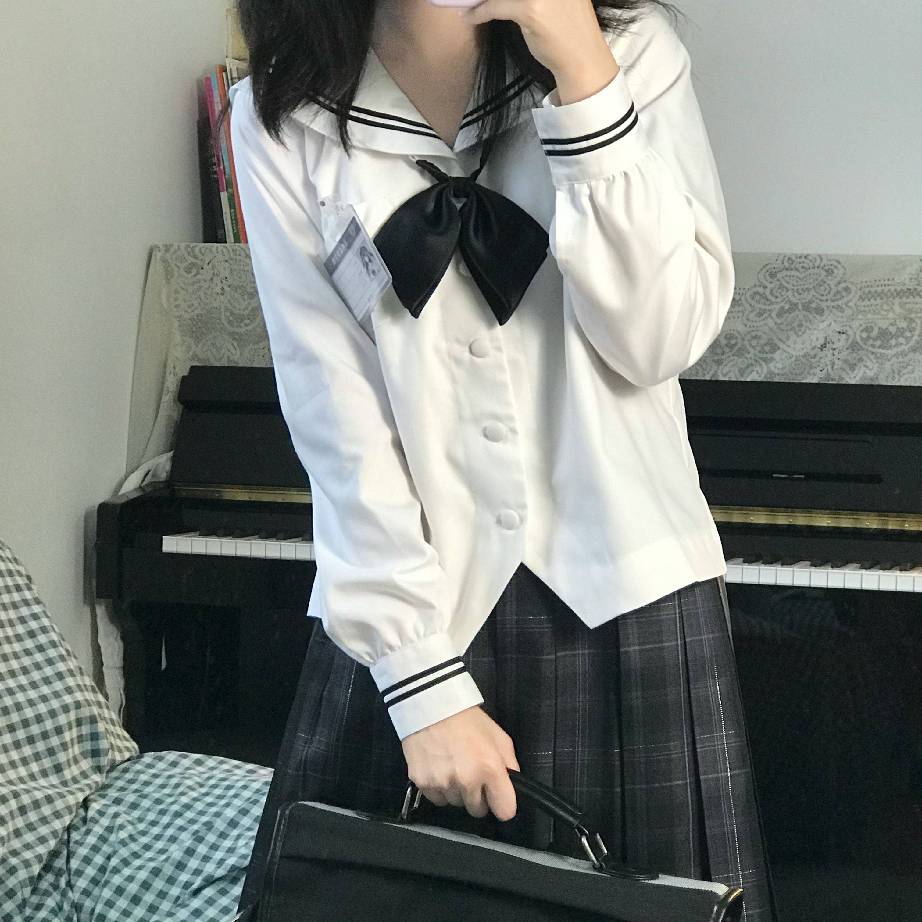 花千豬原創星嶼高水手領襯衫夏服水手服jk制服日系短款上衣襯衣 98元