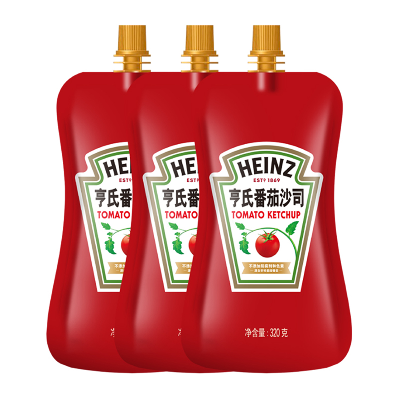 亨氏番茄酱番茄沙司手抓饼薯条意面点蘸酱320g*3袋 26.8元