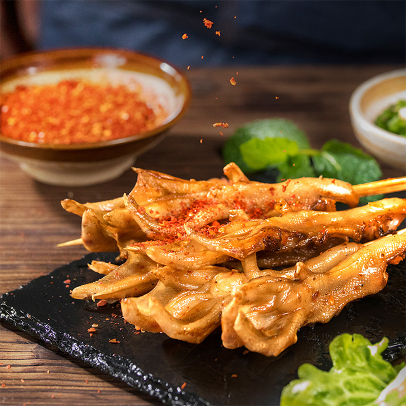 拍3件 锦快 烧烤鸭掌(麻辣风味)6串 140g/袋 12.