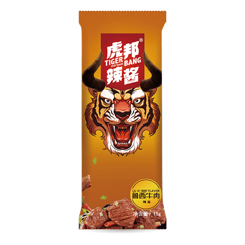 虎邦辣酱 鲁西牛肉辣酱15g*30袋 小袋便携 香辣下饭 23.9元