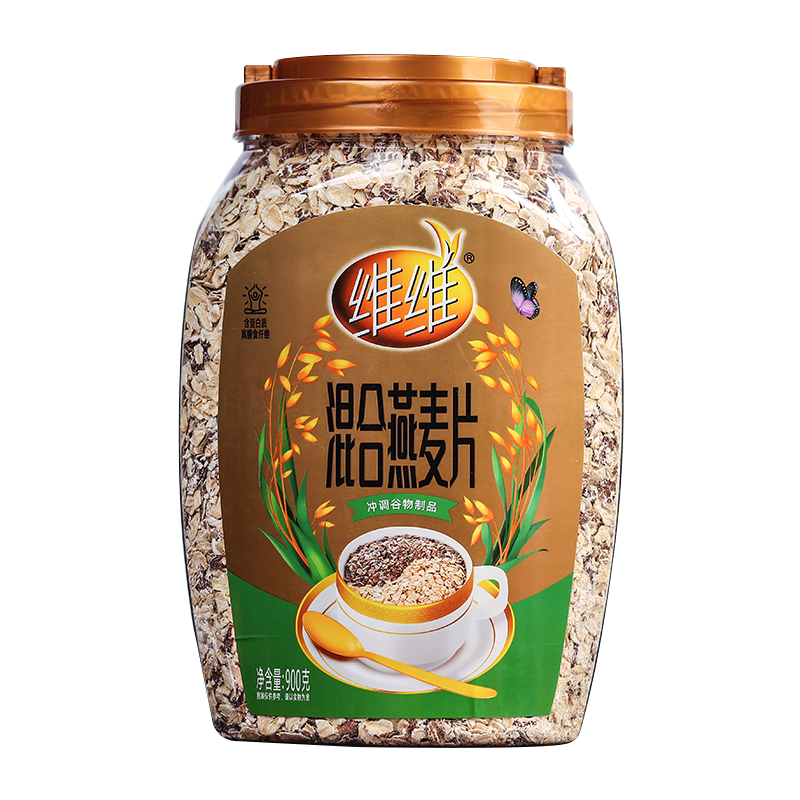 维维维他谷物即营养早餐免煮冲饮健身代餐混合燕麦片900g罐装 12.9元