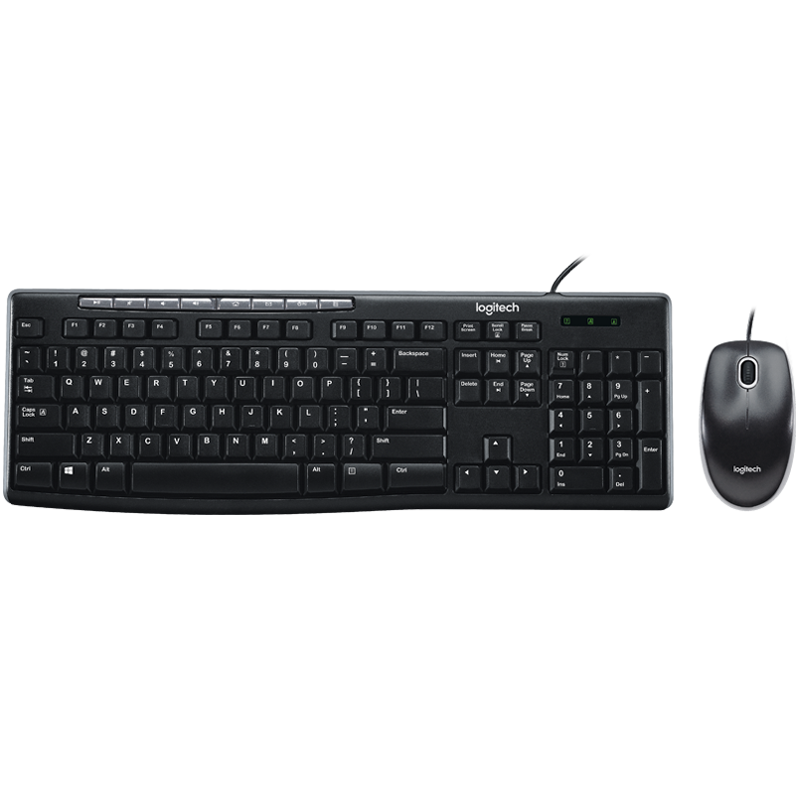 罗技(logitech)mk200 有线键鼠套装 办公键鼠 黑色 黑色 79元