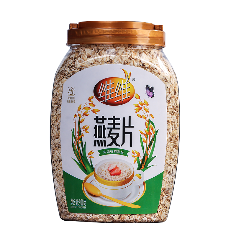 拍3件 维维维他无添加蔗糖代餐冲调谷物营养早餐纯燕麦片罐装900g