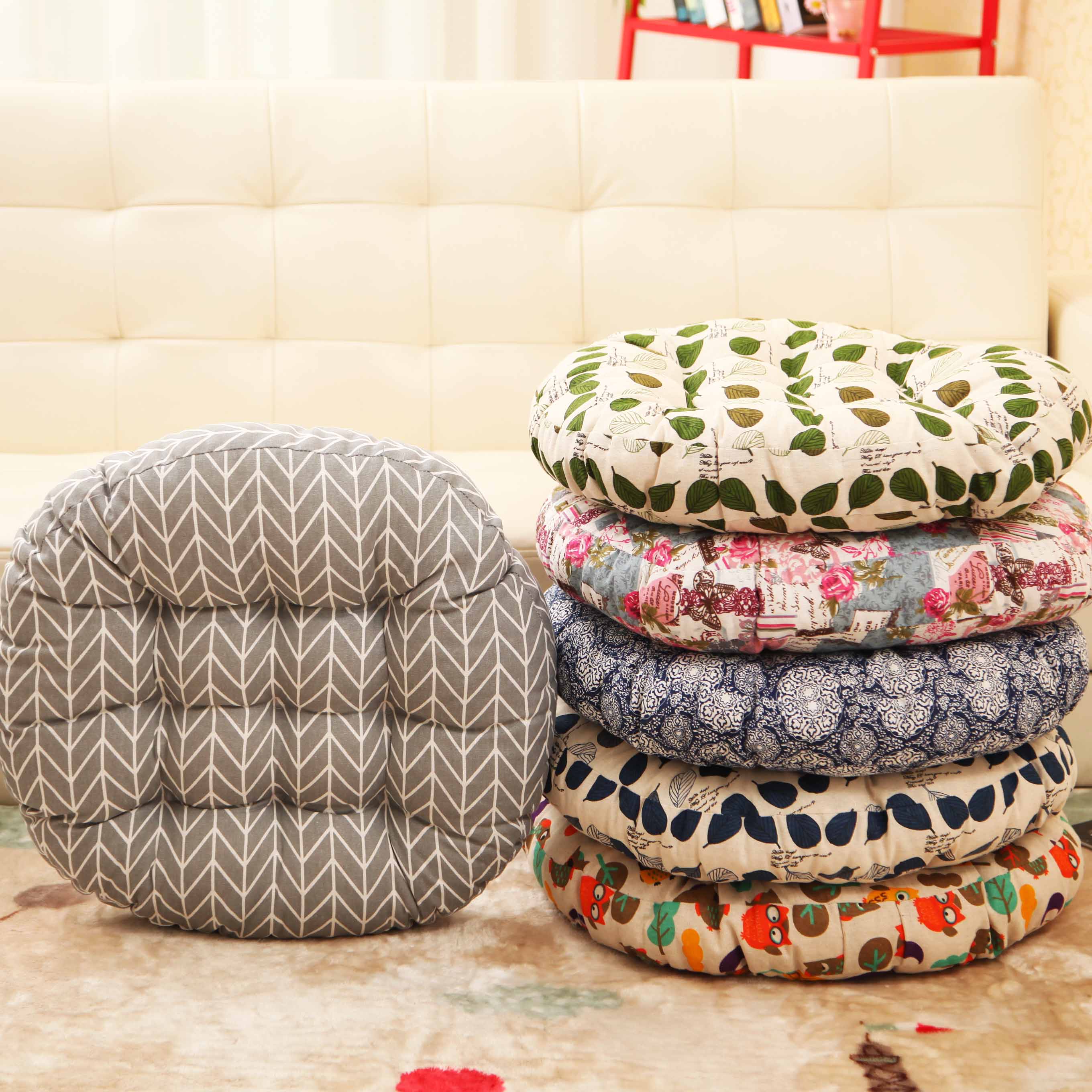 欧品 棉麻蒲团坐垫 40*40cm