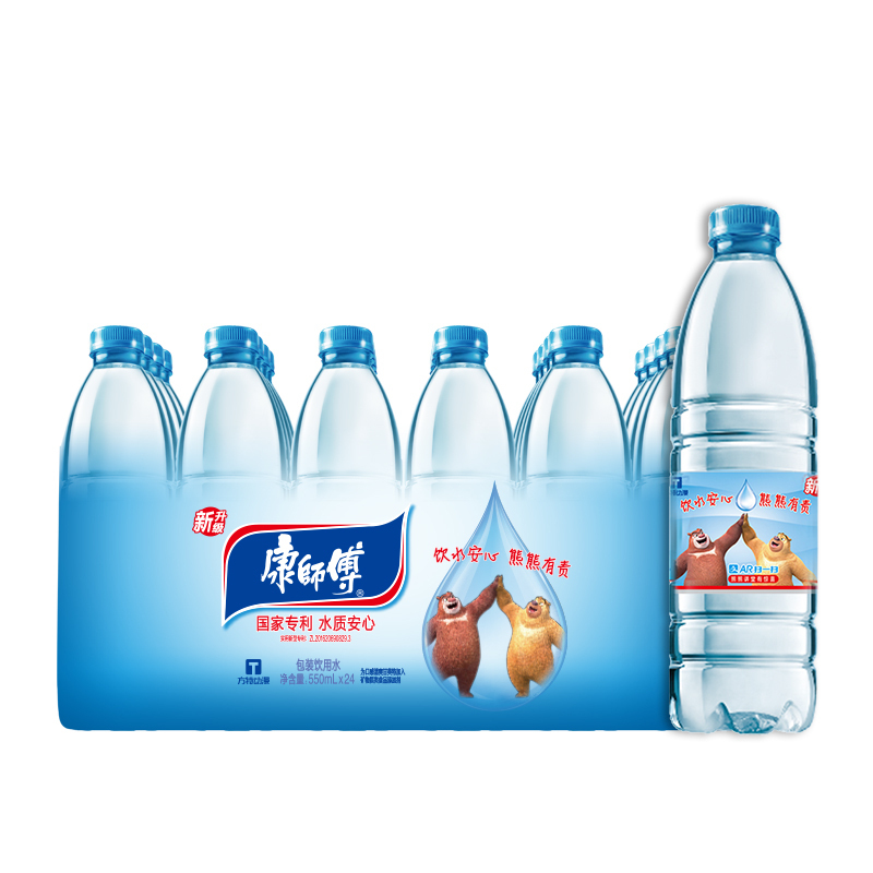康师傅包装饮用水550ml*24瓶整包饮用水(新老包装随机发货)*2件