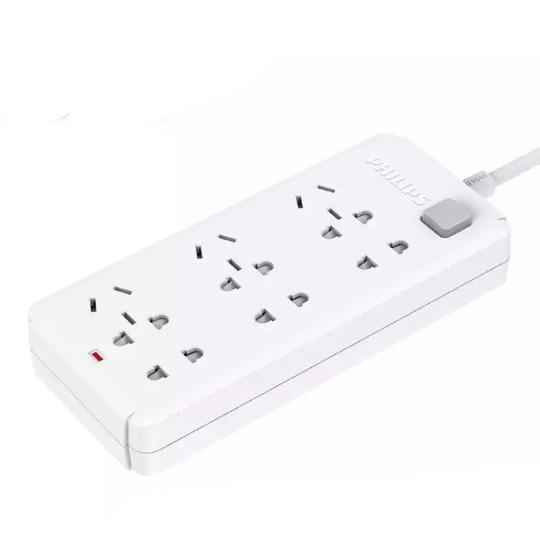限地区philips飞利浦新国标安全插线板6孔位总控18m