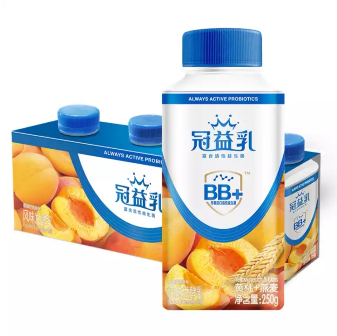 限地区,plus会员:蒙牛 冠益乳 燕麦黄桃味酸奶 250g*4瓶 *3件