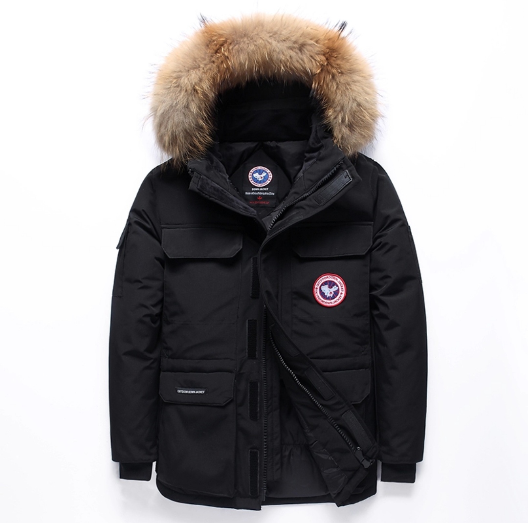 吉普盾情侣羽绒服貂子毛领短款加厚外套