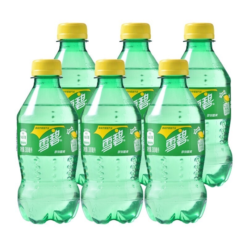 閉眼買cocacola可口可樂雪碧sprite檸檬味汽水碳酸飲料300ml6瓶