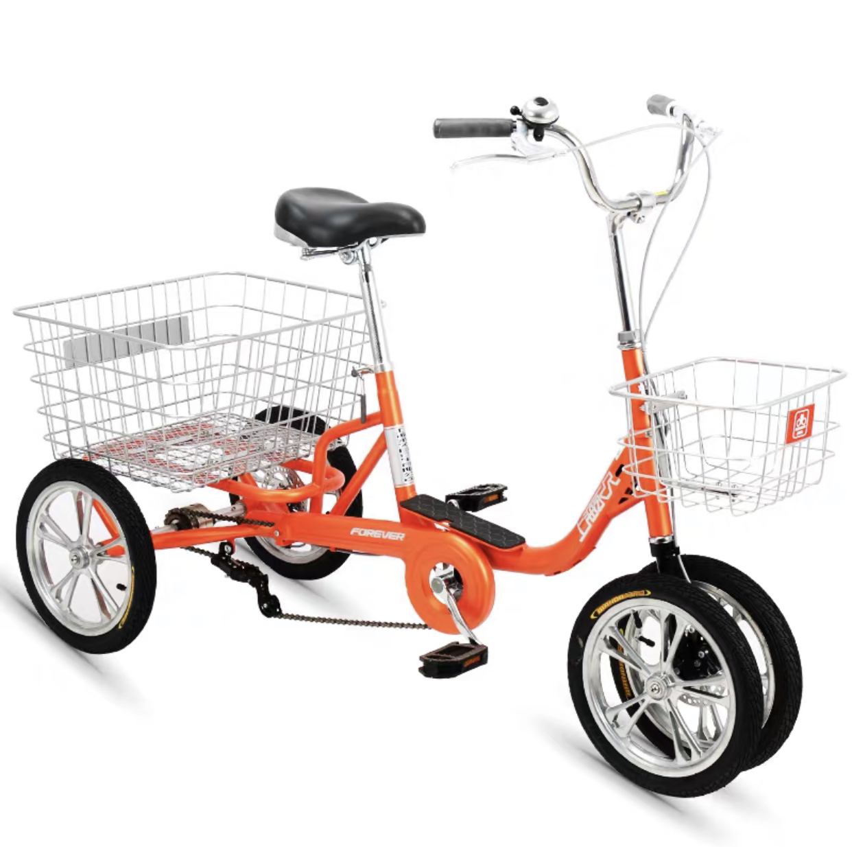 聚划算百亿补贴上海永久人力三轮车14寸钢架双轮款