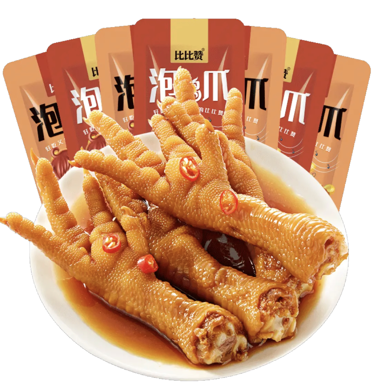 京东极速版比比赞泡鸡爪鸡脚香辣味160g5包