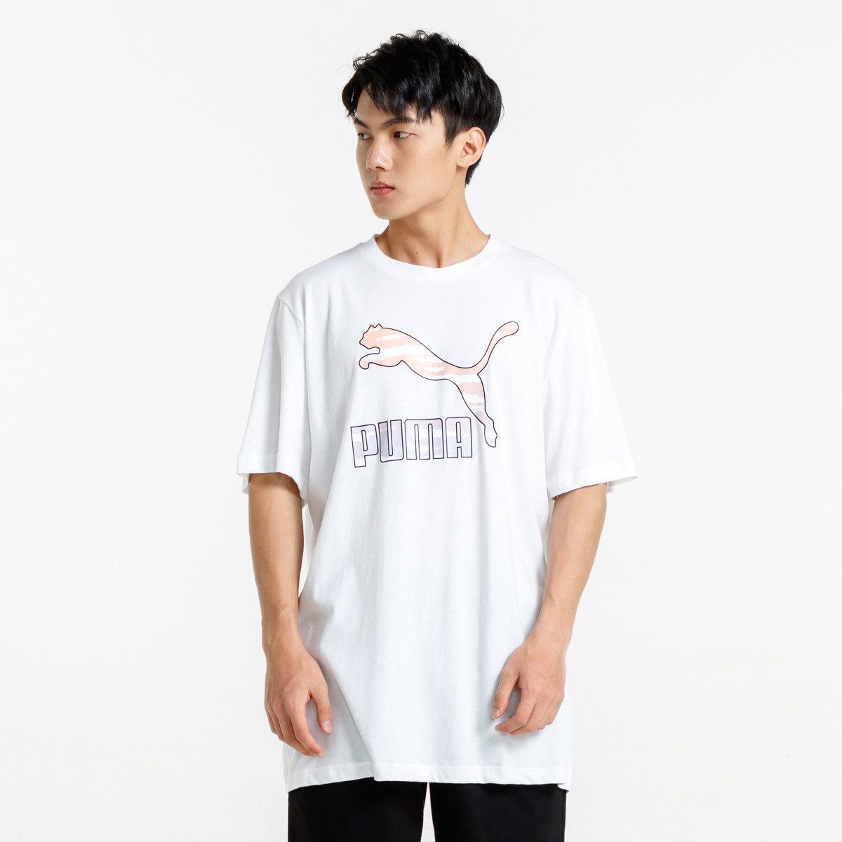 puma 彪马 59942702 男士纯棉logo短袖t恤