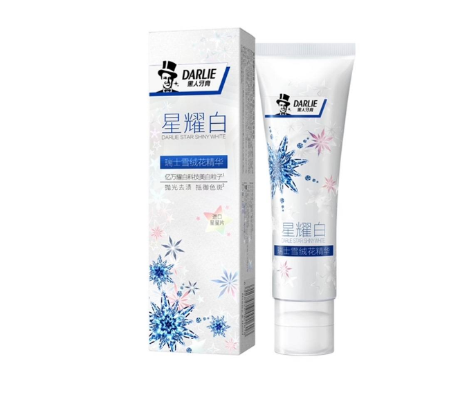 限地区:darlie 黑人 星耀白牙膏 雪绒花款 120g 黑人牙膏40g 舒洁湿巾