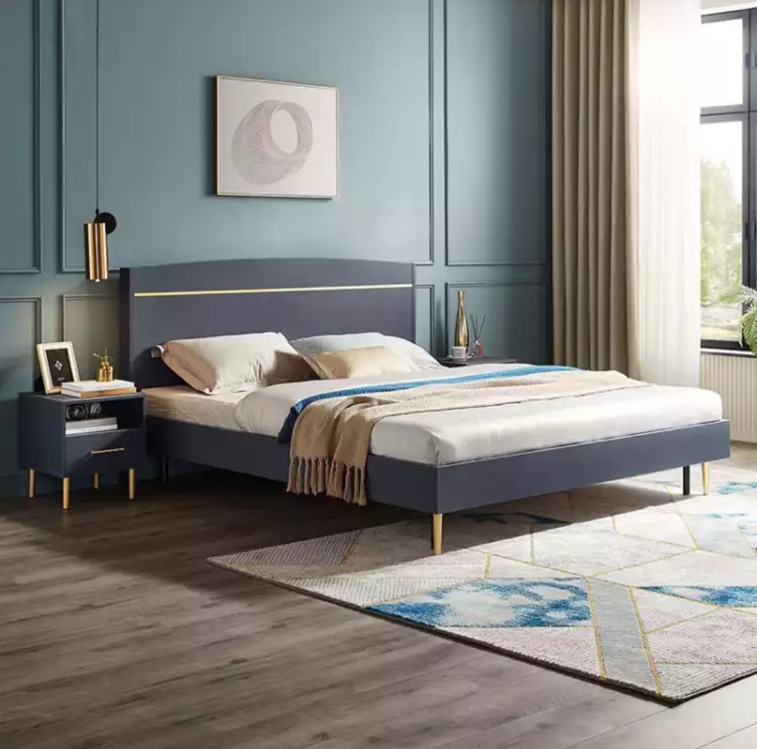 林氏木业 jh1a-b普通床 蓝色 1500mm*2000mm 1张