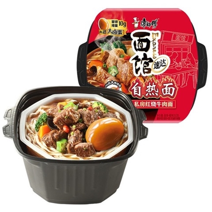 康师傅速达面馆自热面红烧牛肉味520g7件