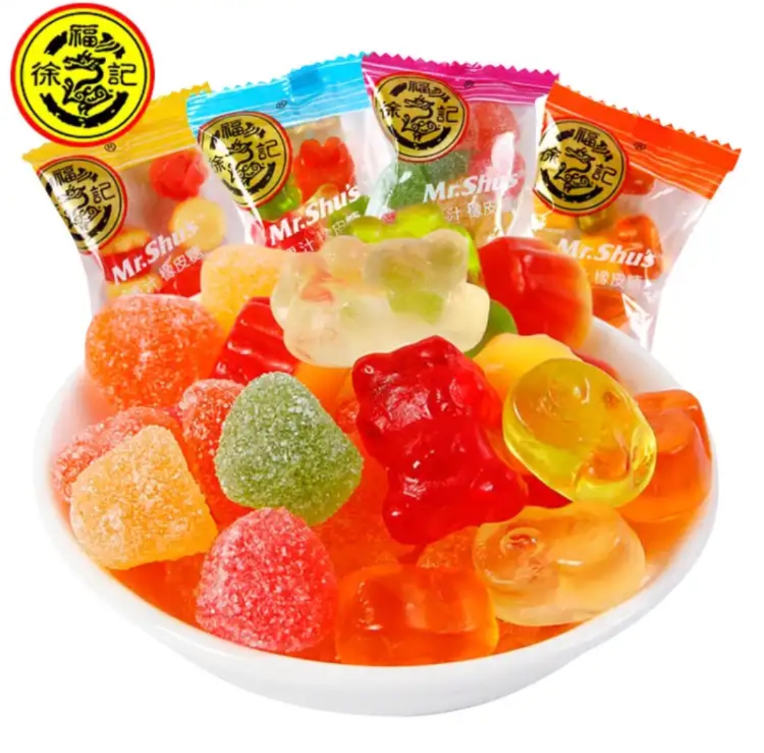 京东极速版徐福记橡皮糖混合口味500g