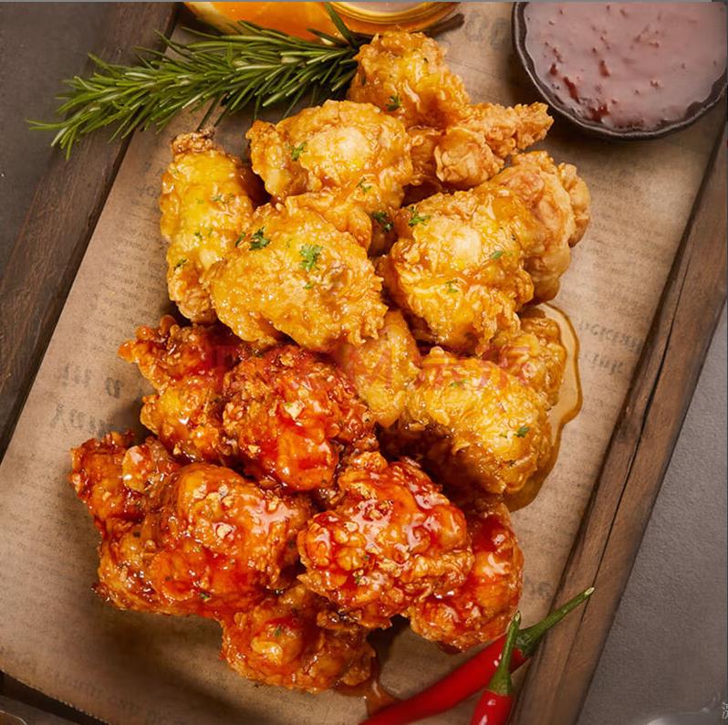 必品阁bibigo 韩式微波炸鸡组合鸡块小吃夜宵半成品冷冻 炸鸡(甜辣2