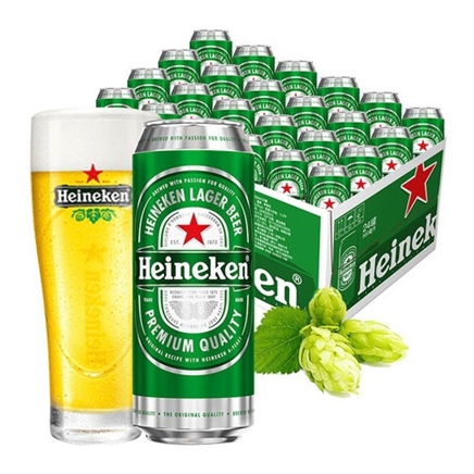 88vip喜力heineken拉罐啤酒500ml24听箱送足球一个