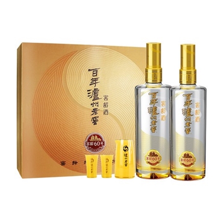 88vip泸州老窖窖龄酒窖龄60年52vol浓香型白酒500ml2瓶双支装