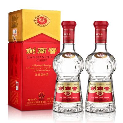 拼多多百億補貼劍南春水晶劍52vol濃香型白酒500ml2瓶禮盒裝