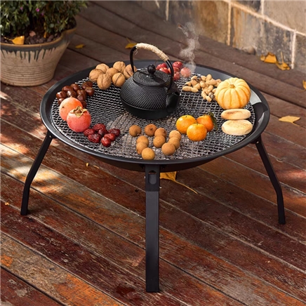 bswolf 北山狼 折叠围炉煮茶烤火套装 中号20cm炉 烤网 木底座