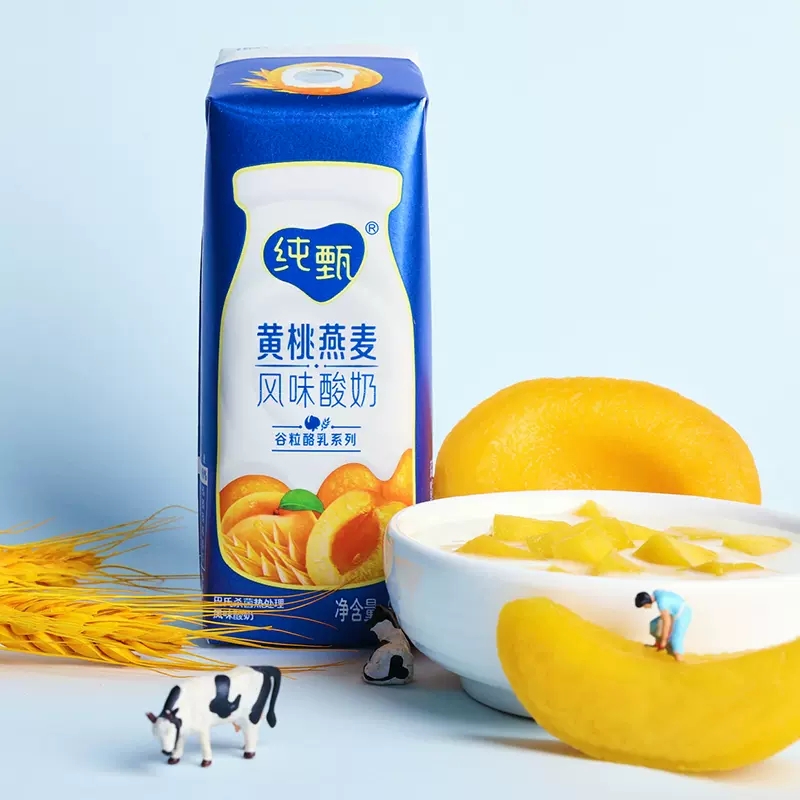 纯甄 黄桃燕麦风味酸奶 200g×10盒×1箱