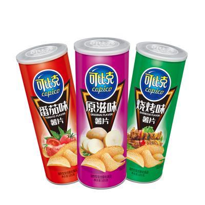 可比克 膨化 美味三连罐薯片105g*3罐,12.90元包邮(拼团价)—— 慢慢