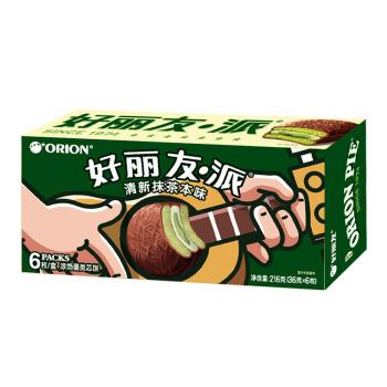 限地区orion好丽友派清新抹茶本味6枚216g盒