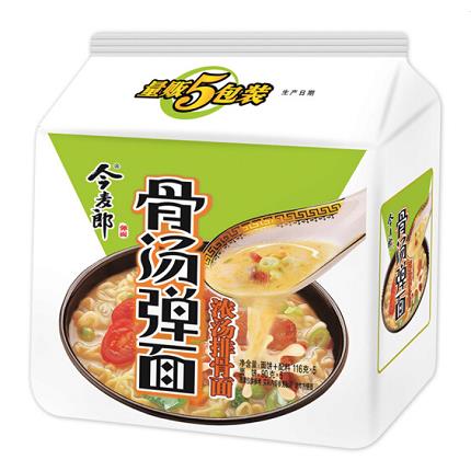 运费券收割今麦郎方便面骨汤弹面浓汤排骨面116g5连包