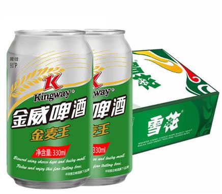 雪花啤酒金威金麦王330ml24听