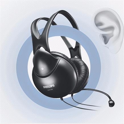 飞利浦游戏耳机耳机头戴式电竞电脑耳机电脑耳麦清晰通话shm1900黑色
