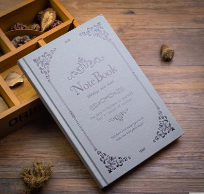 俊品 欧式复古魔法手帐本 120张 灰色和棕色红边框可选